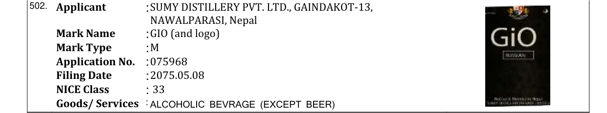 Original bulletin entry for GIO (and logo)