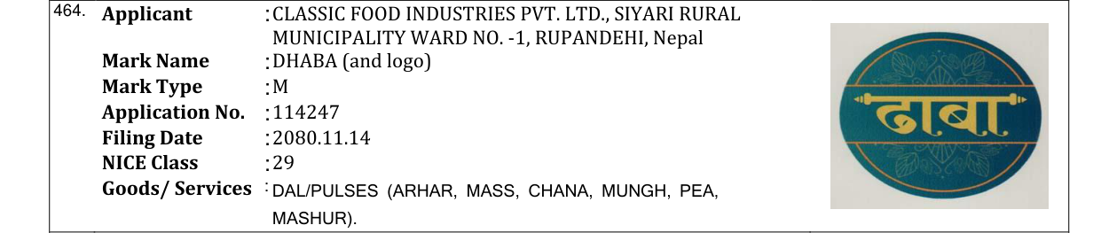 Original bulletin entry for DHABA (and logo)