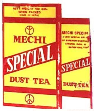 MECHI SPECIAL DUST TEA (and logo) trademark logo