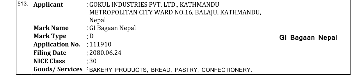 Original bulletin entry for GI Bagaan Nepal
