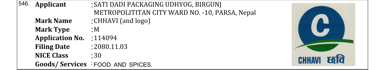 Original bulletin entry for CHHAVI (and logo)