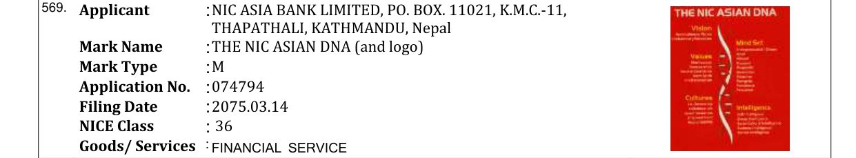Original bulletin entry for THE NIC ASIAN DNA (and logo)