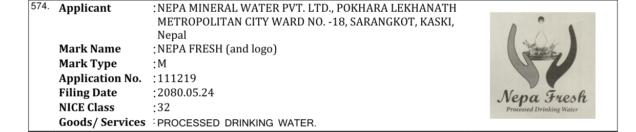 Original bulletin entry for NEPA FRESH (and logo)