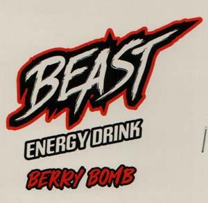 BEAST ENERGY DRINK BERRY BOMB (and logo) trademark logo