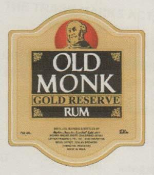 OLD MONK GOLD RESERVE RUM (and logo) trademark logo