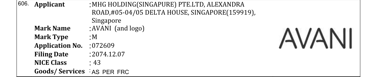 Original bulletin entry for AVANI (and logo)