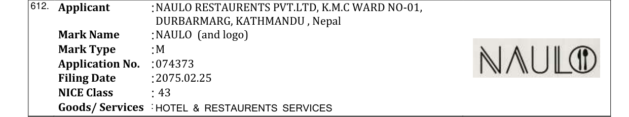 Original bulletin entry for NAULO (and logo)