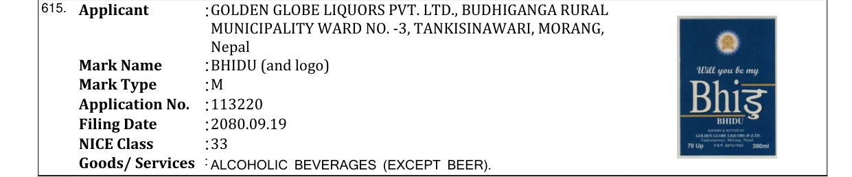 Original bulletin entry for BHIDU (and logo)