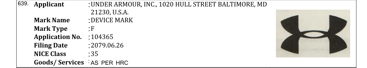 Original bulletin entry for DEVICE MARK