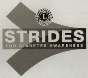 STRIDES FOR DIABETES AWARENESS (and logo) trademark logo