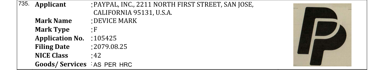 Original bulletin entry for DEVICE MARK