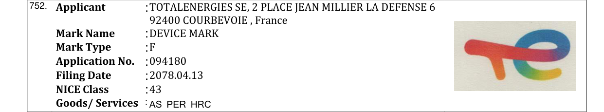 Original bulletin entry for DEVICE MARK