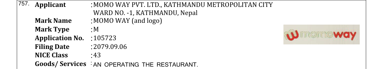 Original bulletin entry for MOMO WAY (and logo)