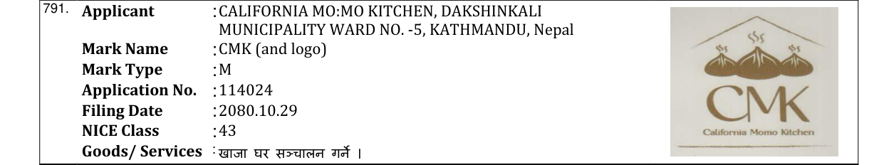 Original bulletin entry for CMK (and logo)