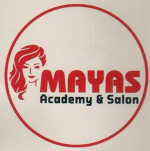 MAYAS ACADEMY & SALON (and logo) trademark logo