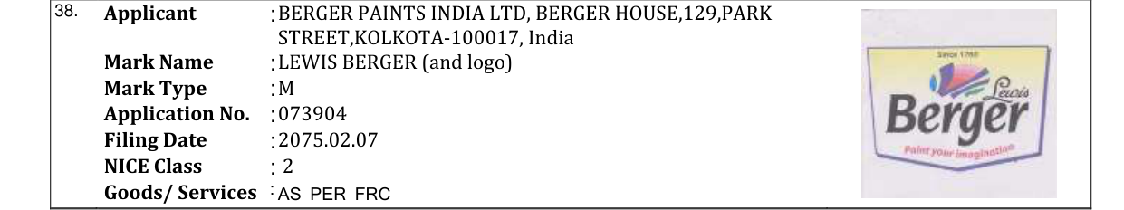 Original bulletin entry for LEWIS BERGER (and logo)