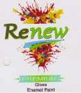 RENEW GLOSS ENAMEL PAINT (and logo) trademark logo