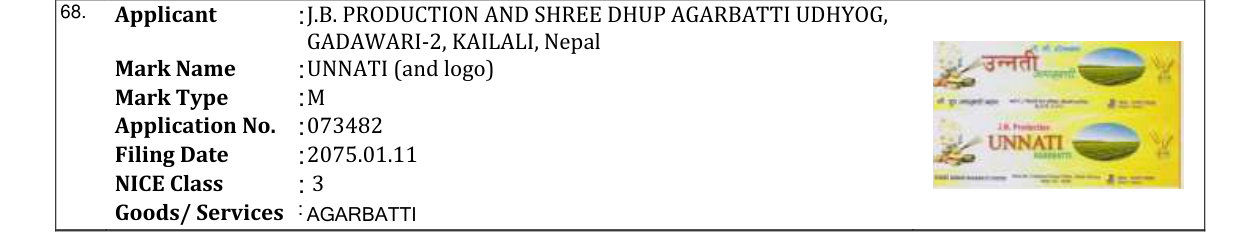 Original bulletin entry for UNNATI (and logo)