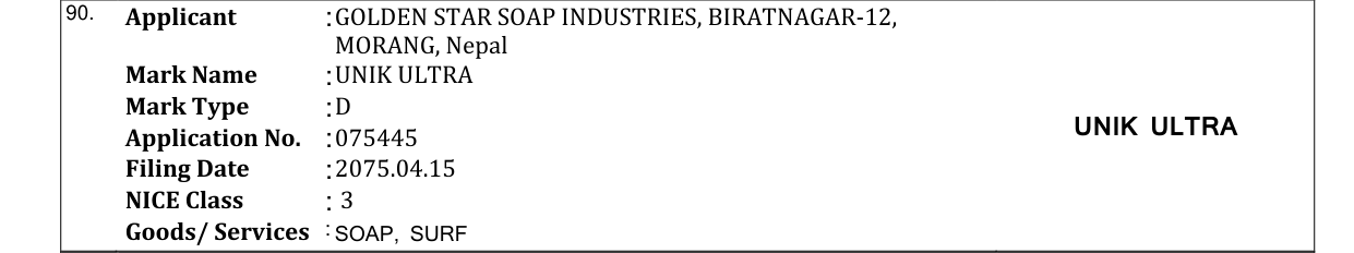 Original bulletin entry for UNIK ULTRA