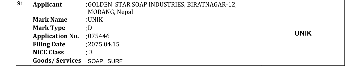 Original bulletin entry for UNIK