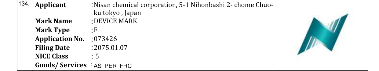 Original bulletin entry for DEVICE MARK