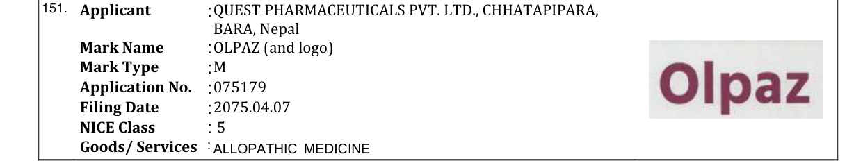 Original bulletin entry for OLPAZ (and logo)