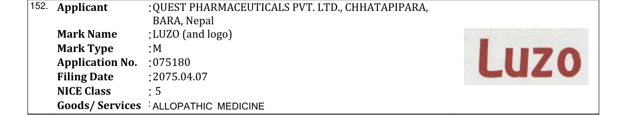 Original bulletin entry for LUZO (and logo)