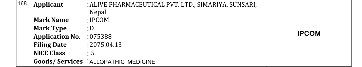 Original bulletin entry for IPCOM