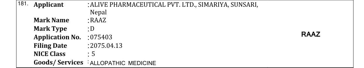 Original bulletin entry for RAAZ