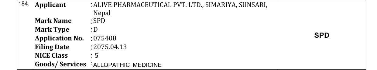 Original bulletin entry for SPD