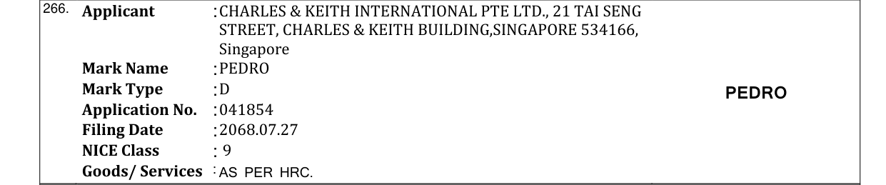 Original bulletin entry for PEDRO