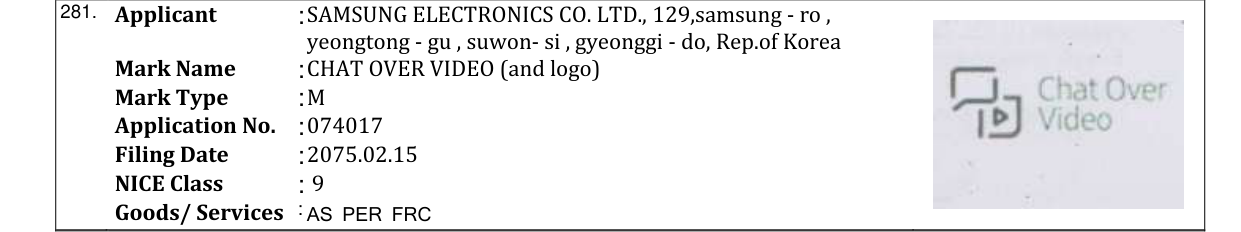 Original bulletin entry for CHAT OVER VIDEO (and logo)