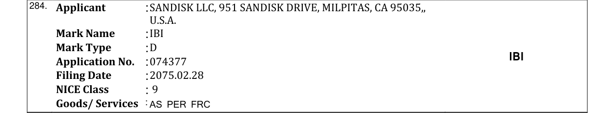Original bulletin entry for IBI