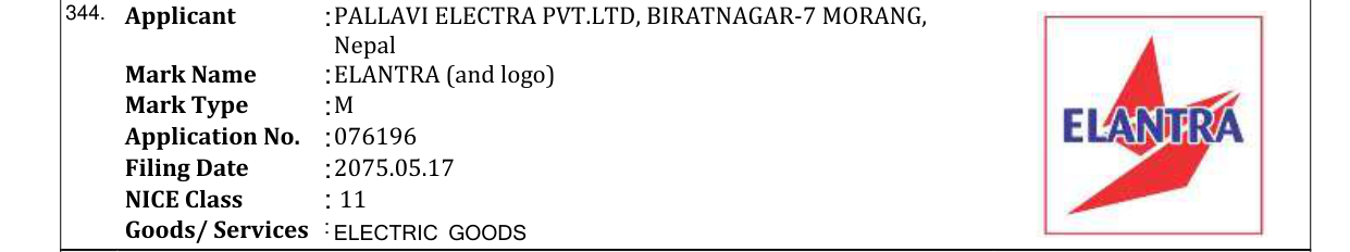 Original bulletin entry for ELANTRA (and logo)