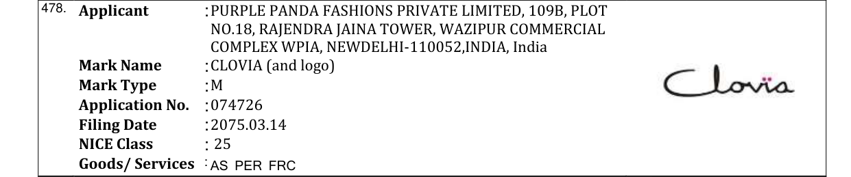 Original bulletin entry for CLOVIA (and logo)