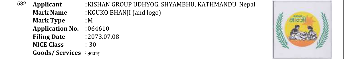 Original bulletin entry for KGUKO BHANJI (and logo)