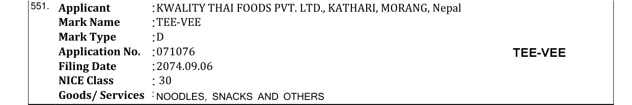 Original bulletin entry for TEE-VEE