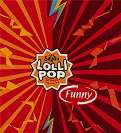 FUNNY LOLLIPOP ORANGE FLAVOURED (and logo) trademark logo