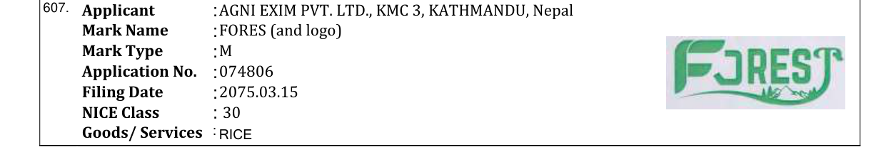 Original bulletin entry for FORES (and logo)