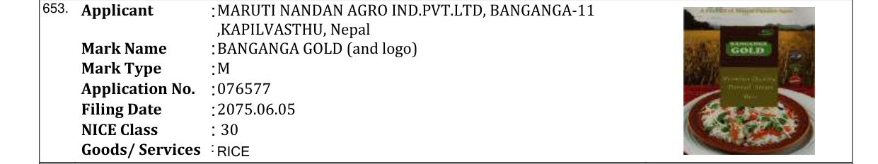 Original bulletin entry for BANGANGA GOLD (and logo)