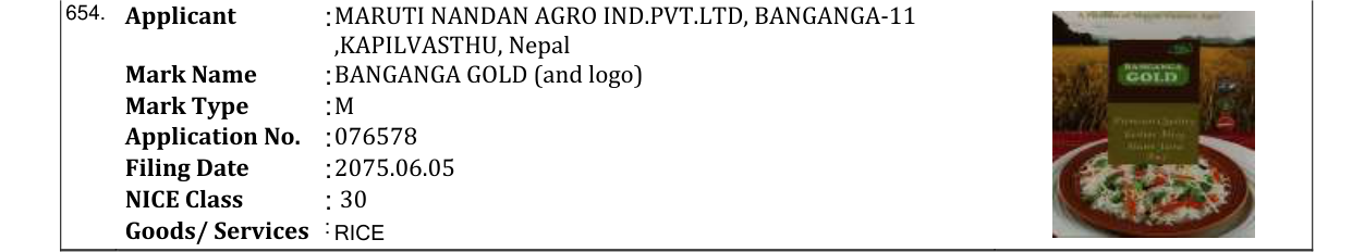 Original bulletin entry for BANGANGA GOLD (and logo)