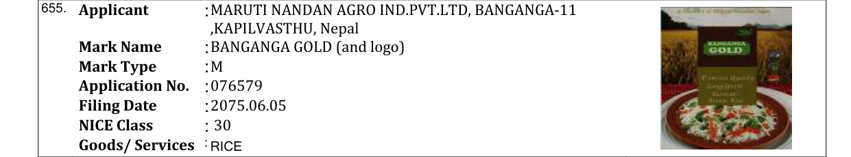 Original bulletin entry for BANGANGA GOLD (and logo)