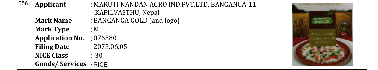 Original bulletin entry for BANGANGA GOLD (and logo)