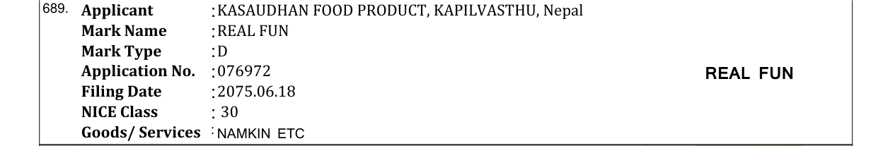 Original bulletin entry for REAL FUN