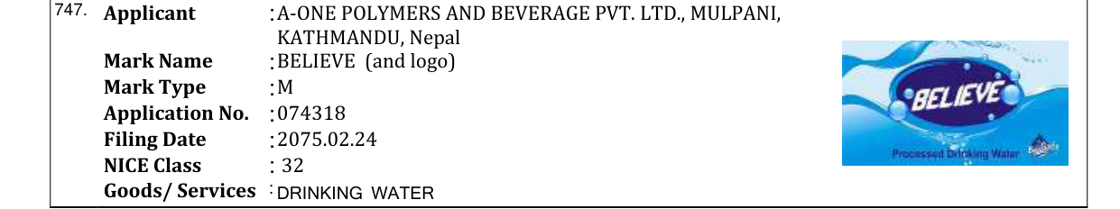 Original bulletin entry for BELIEVE (and logo)