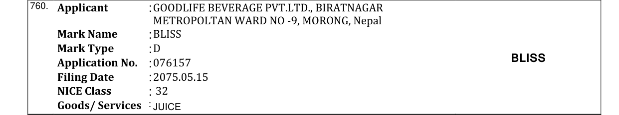Original bulletin entry for BLISS