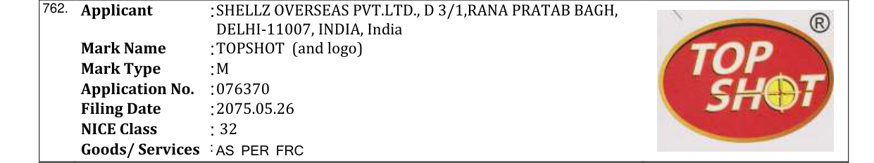 Original bulletin entry for TOPSHOT (and logo)