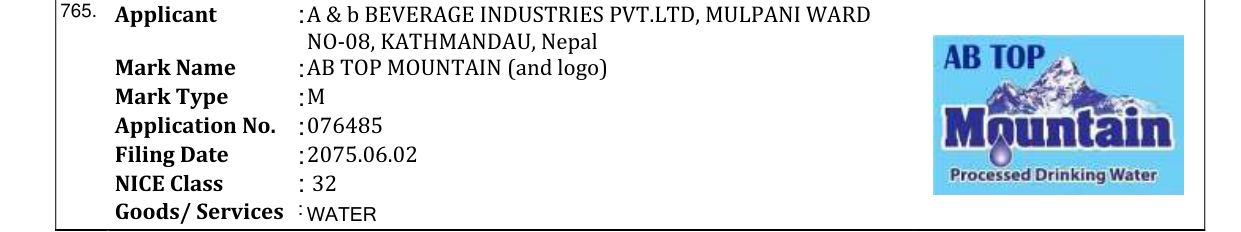 Original bulletin entry for AB TOP MOUNTAIN (and logo)