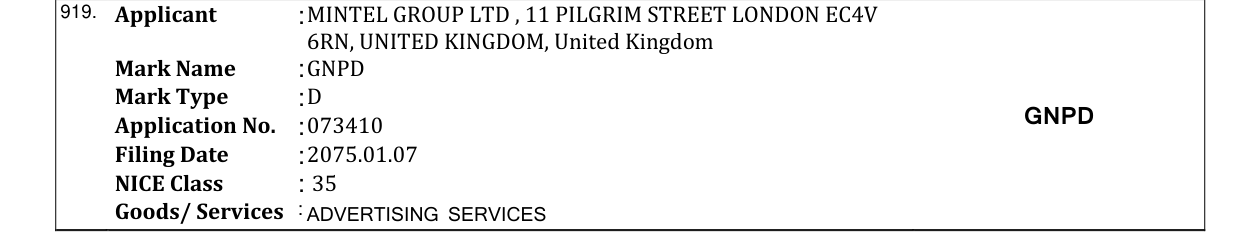 Original bulletin entry for GNPD