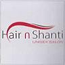 HAIR N SHANTI UNISEX SALON (and logo) trademark logo